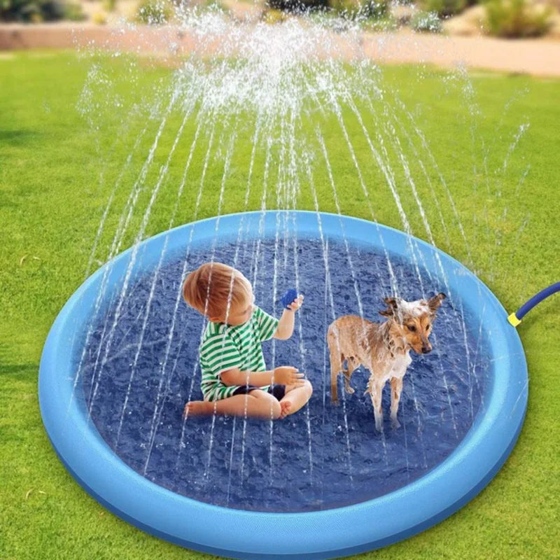 Pet sprinkler almofada jogar esteira de resfriamento piscina inflável spray de água esteira banheira verão legal cão banheira para cães