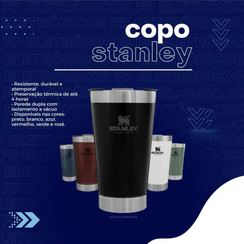 Copo Stanley 473ml copo térmico cerveja garrafa térmica de aço inoxidável para água quente fria cerveja vácuo isolado caneca de café café copo térmico