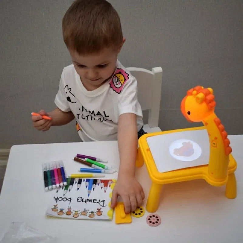 Crianças led projetor arte desenho placa de mesa brinquedos crianças pintura placa artes artesanato educacional aprendizagem ferramentas pintura brinquedos