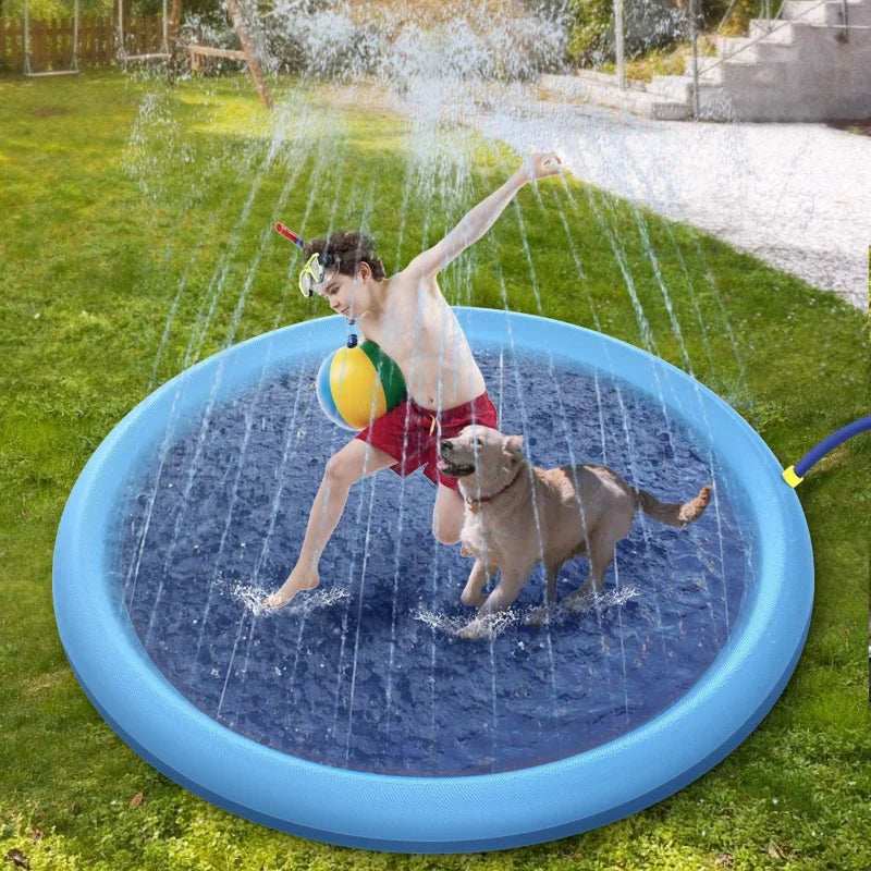 Pet sprinkler almofada jogar esteira de resfriamento piscina inflável spray de água esteira banheira verão legal cão banheira para cães